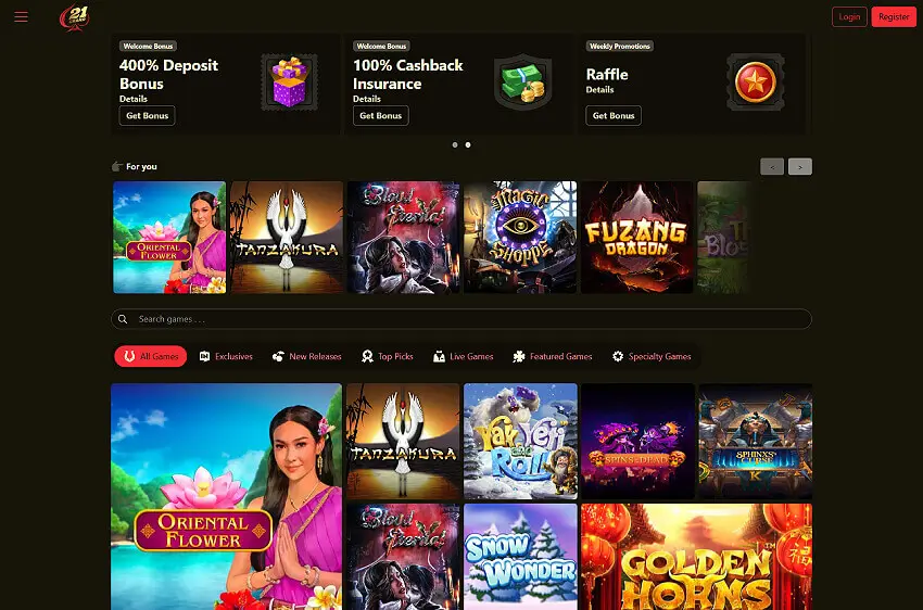 21 grand casino welcome bonus