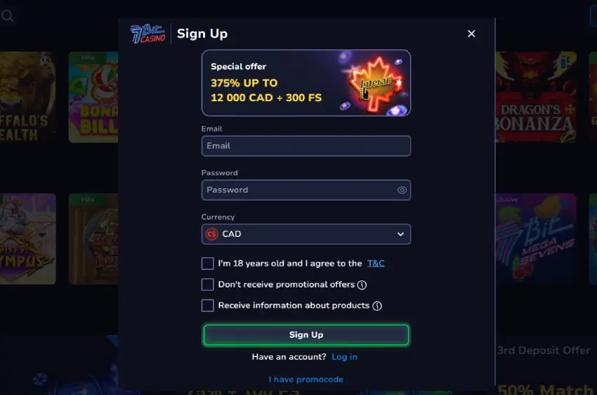 7bit casino new player login