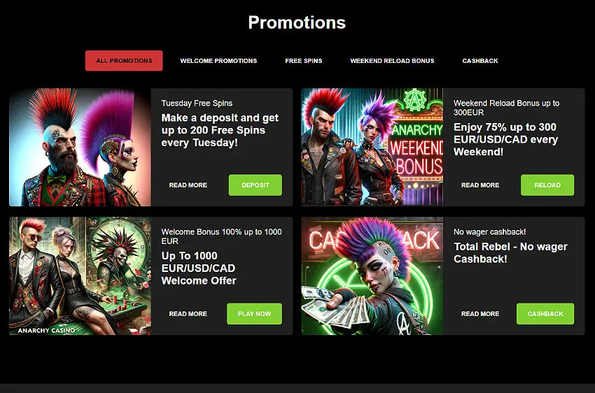 anarchy casino welcome bonus