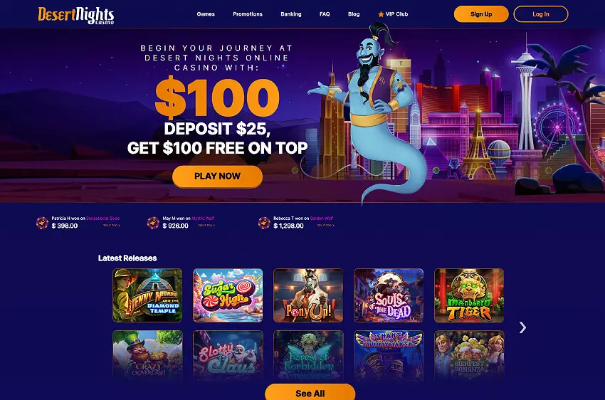 desert nights casino welcome bonus
