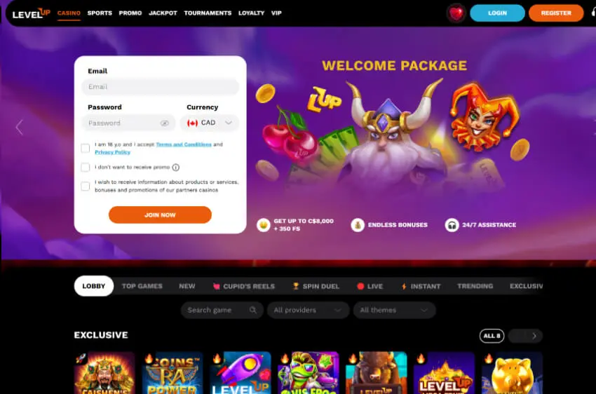 levelup casino welcome bonus