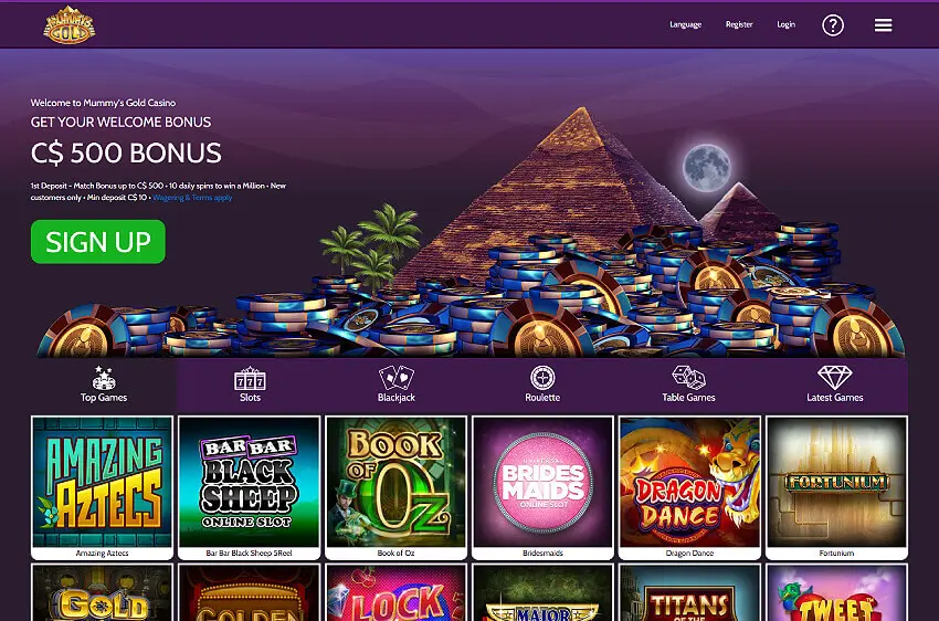 mummys gold casino welcome bonus