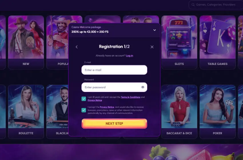 novajackpot casino new player login