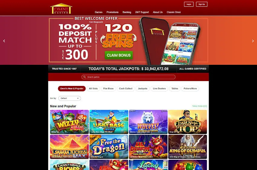omni casino welcome bonus