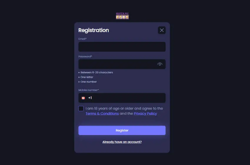 watch my spin casino new player login