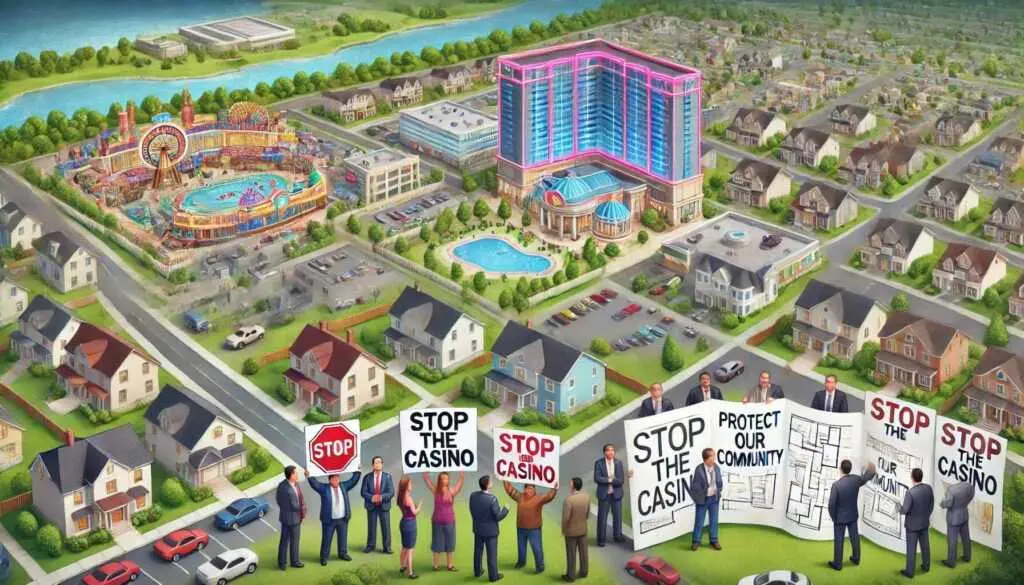 controversial casino development sparking debate in a suburban community