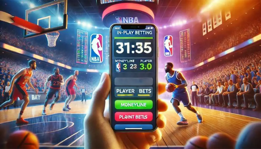 NBA in-play betting, highlighting live betting options