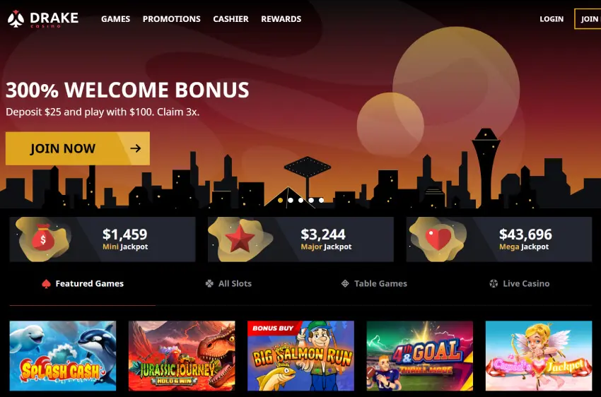 drake casino welcome bonus