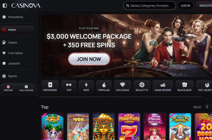 casinova casino welcome bonus