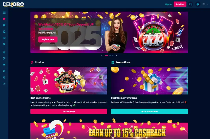 del oro casino welcome bonus