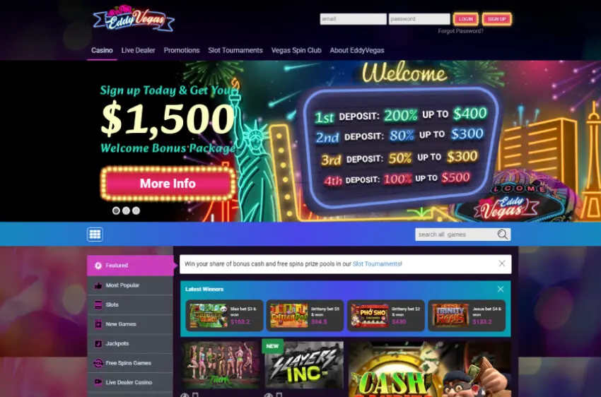 eddy vegas casino welcome bonus