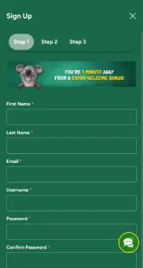 Fair Go Casino easy registration on mobile