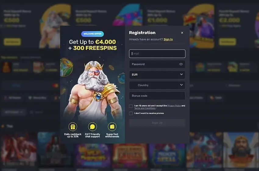 getslots casino new player login