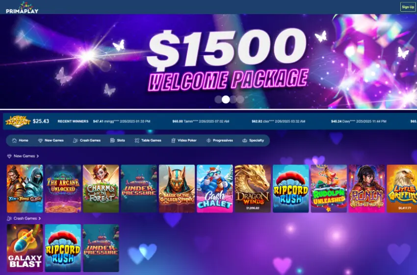 primaplay casino welcome bonus