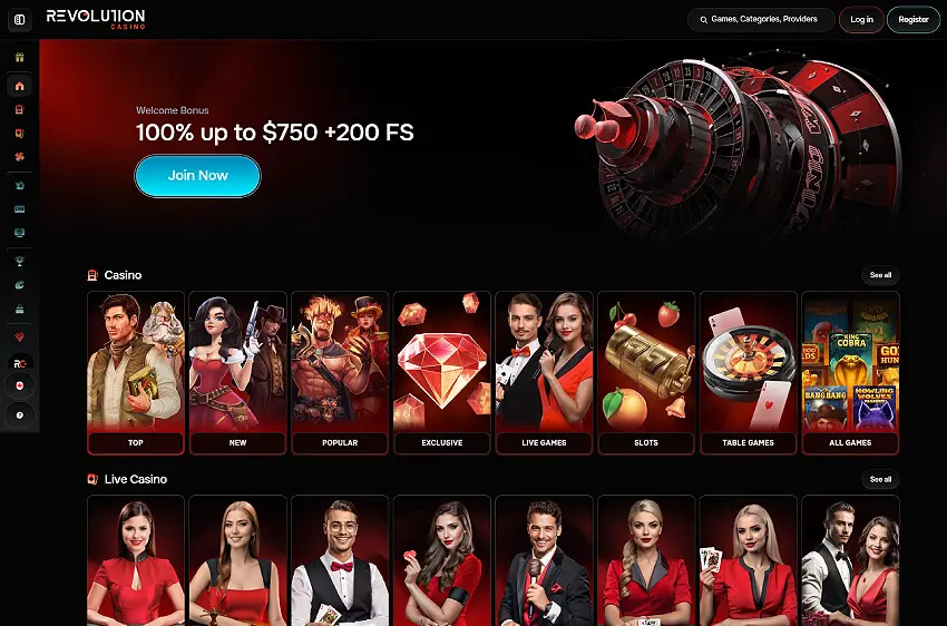 revolution casino welcome bonus