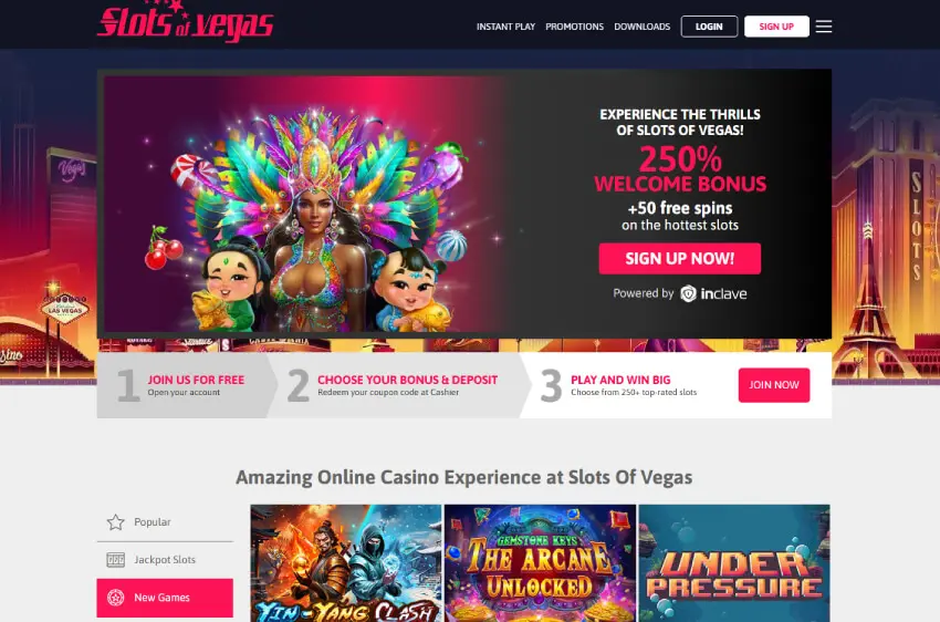 slots of vegas casino welcome bonus