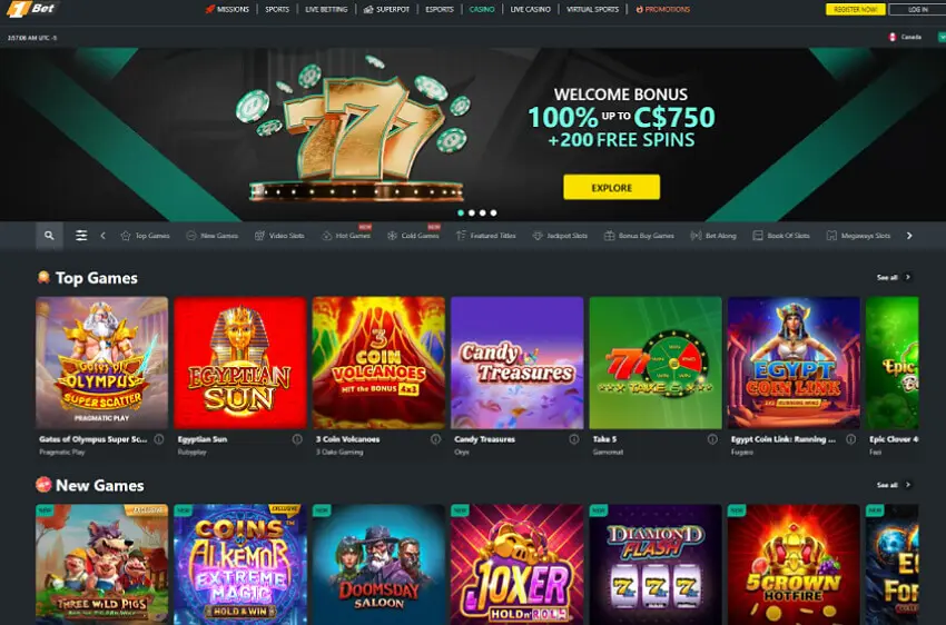 1bet casino welcome bonus