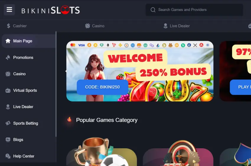 bikinislots casino welcome bonus