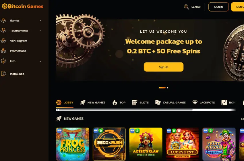 bitcoingames casino welcome bonus