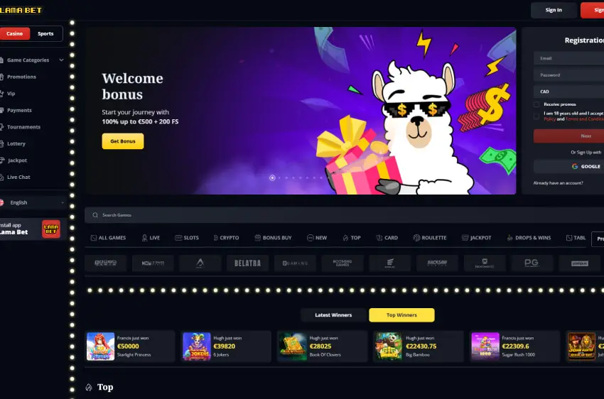 lama bet casino welcome bonus