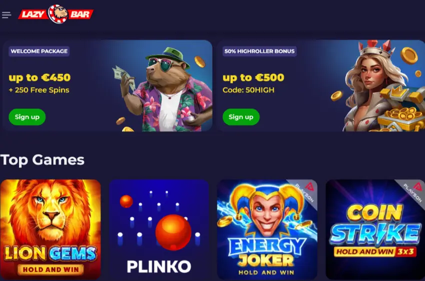 lazybar casino welcome bonus