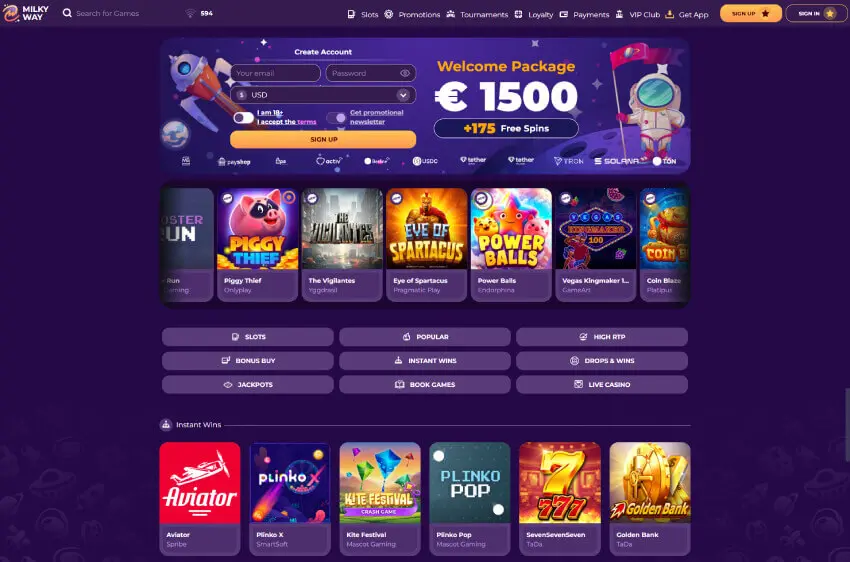 milkyway casino welcome bonus