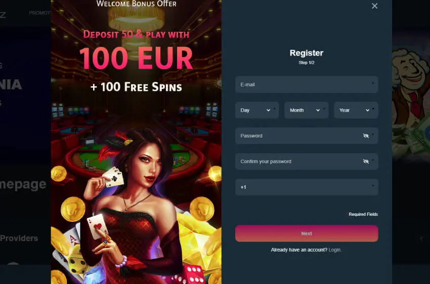 primebetz casino new player login