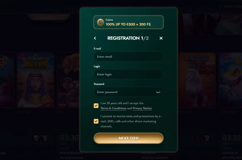 cashed casino new player login
