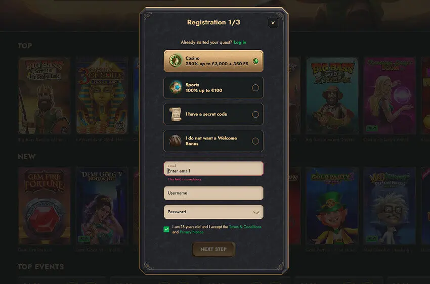 herospin casino new player login