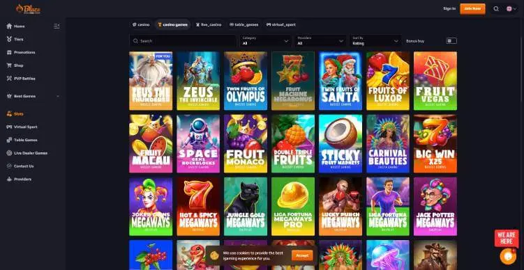 Blaze Spins Casino online slots screenshot