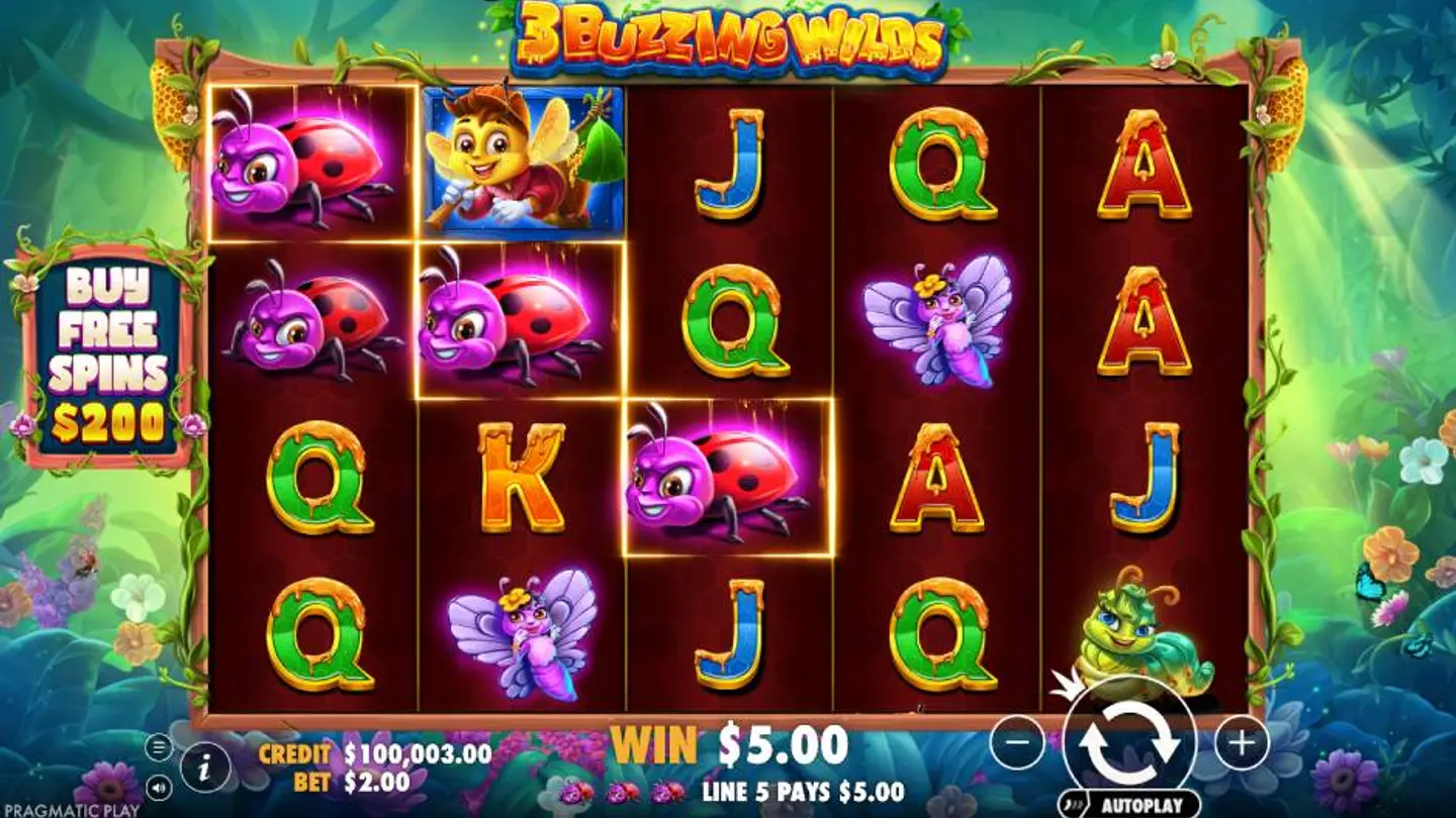 3 Buzzing Wilds Slot BG Screenshot