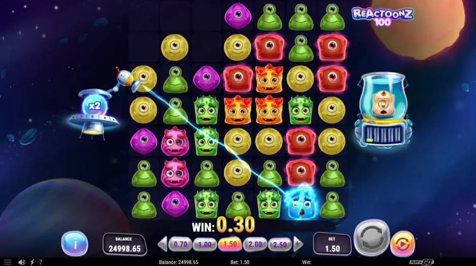Reactoonz 100 Slot Multiplier x2