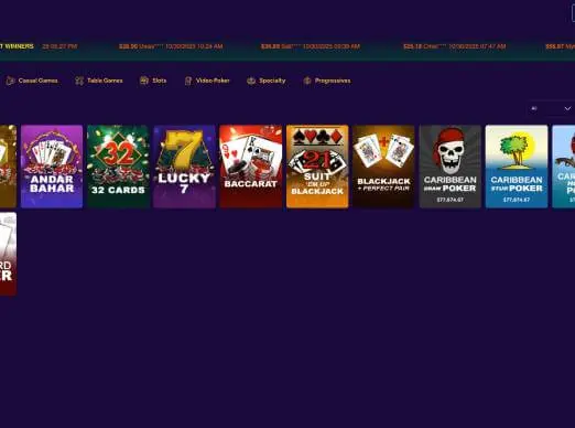 Crypto Palace Casino table games screenshot