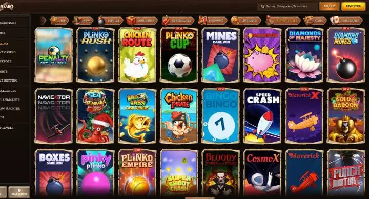Lizaro Casino instant casino screenshot