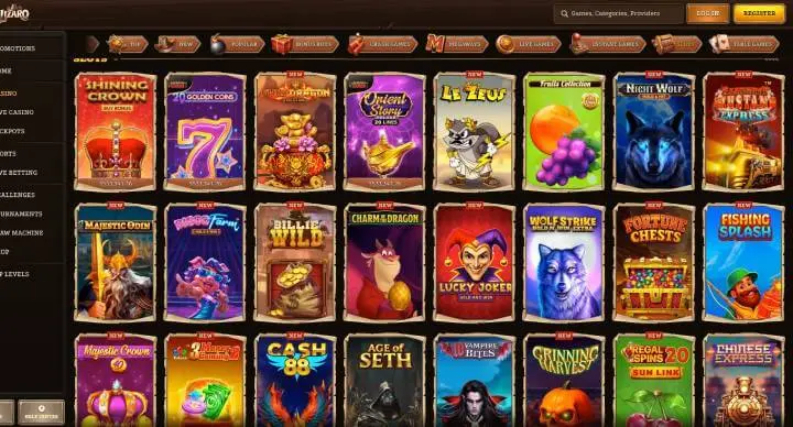 Lizaro Casino online pokies screenshot