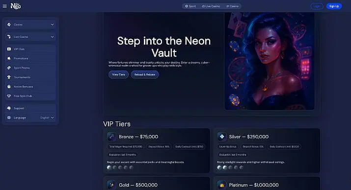 SlotNeo Casino VIP screenshot