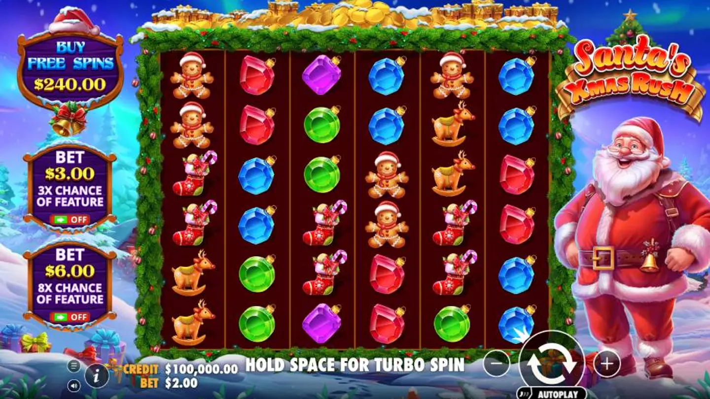 Santa's Xmas Rush Slot game background image