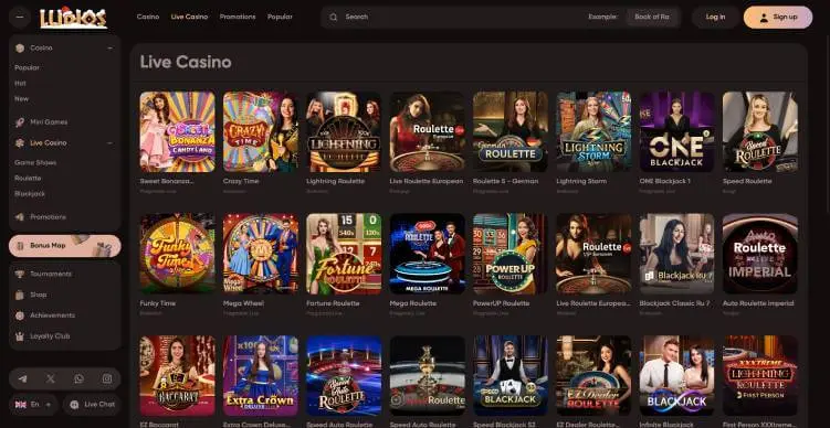 Ludios Casino live games screenshot