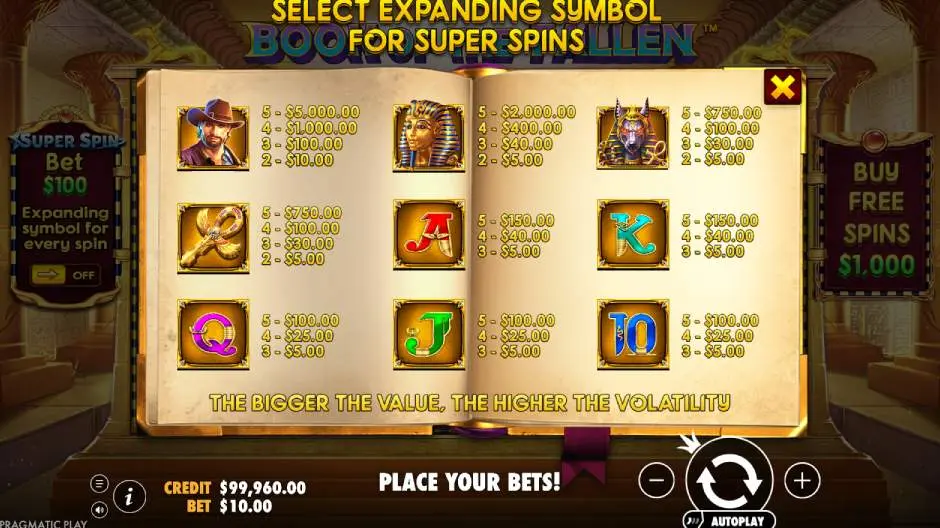 Book of the Fallen Slot Free Spins Symbol Select image