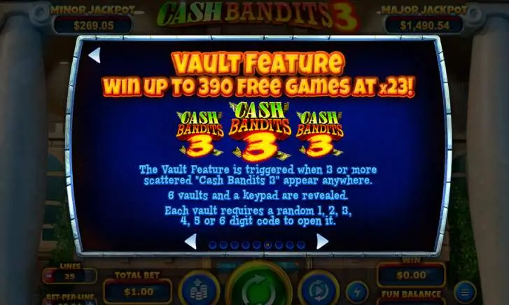 Cash Bandits 3 Slot Bonus Vault Feature Image